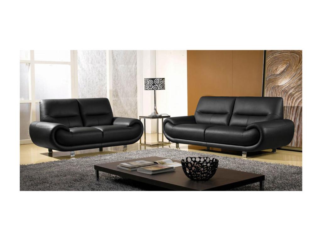 Canapé en cuir noir