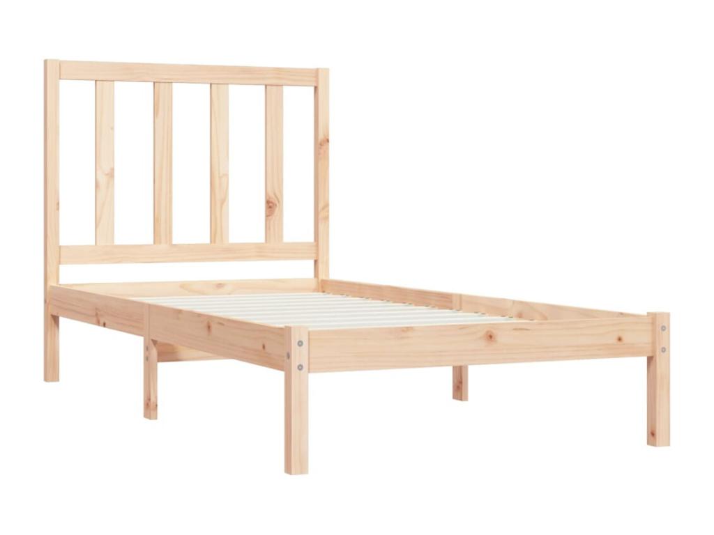 Lit en pin brun, 90 x 200 cm