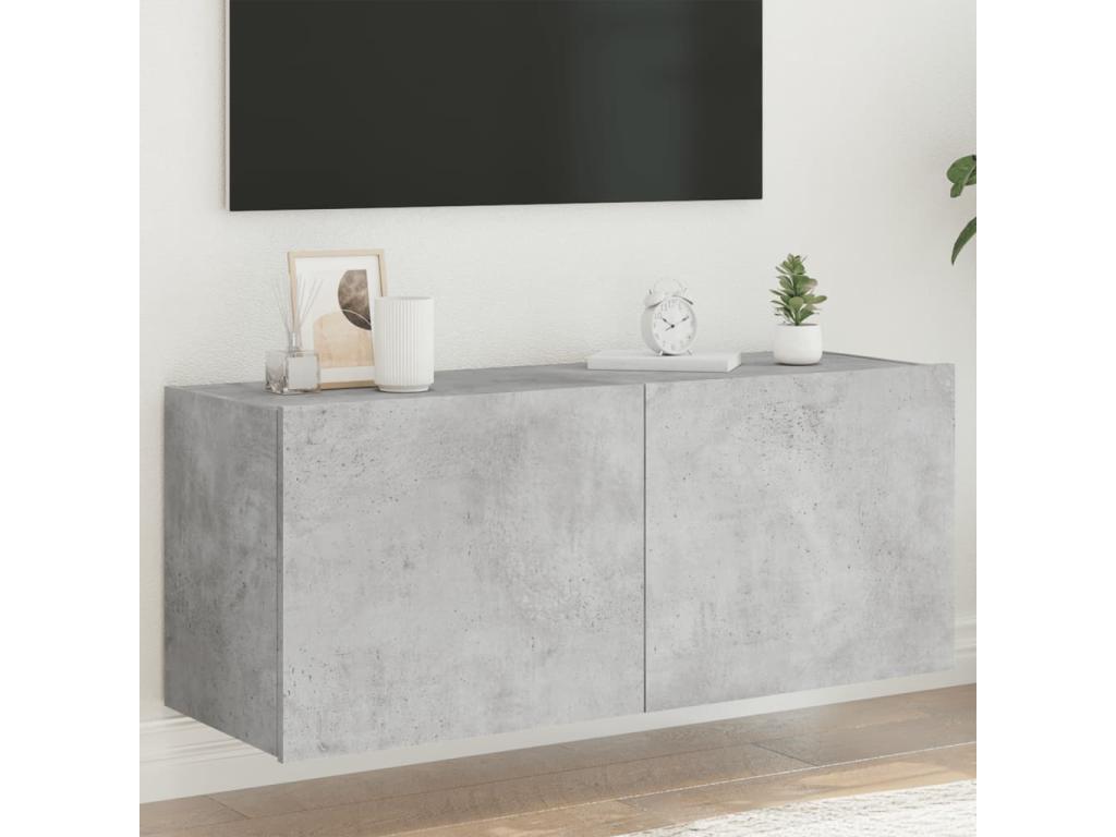 Meuble TV gris, 100 x 35 x 41 cm