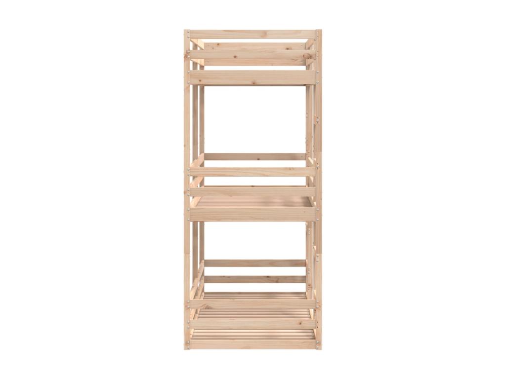 Lit en pin brun, 90 x 190 cm