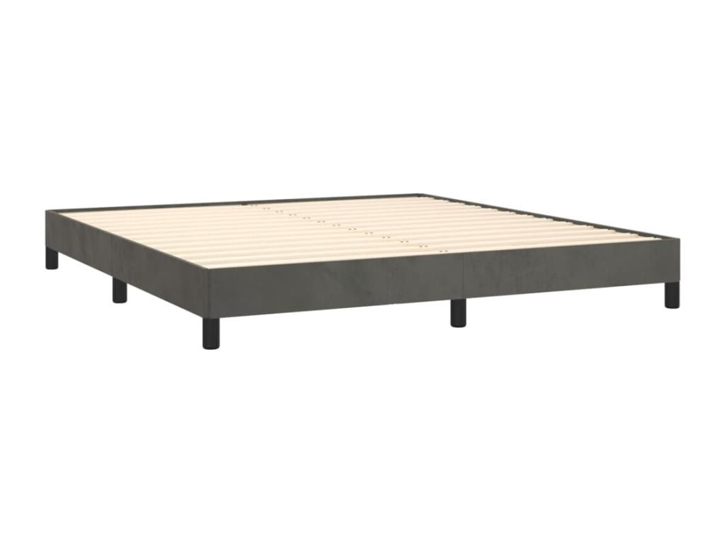 Cadre de lit en velours gris, 160 x 200 cm