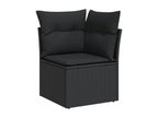 Ensemble de mobilier de jardin 9 pièces en résine tressée noire avec coussins - dlz1766572807830