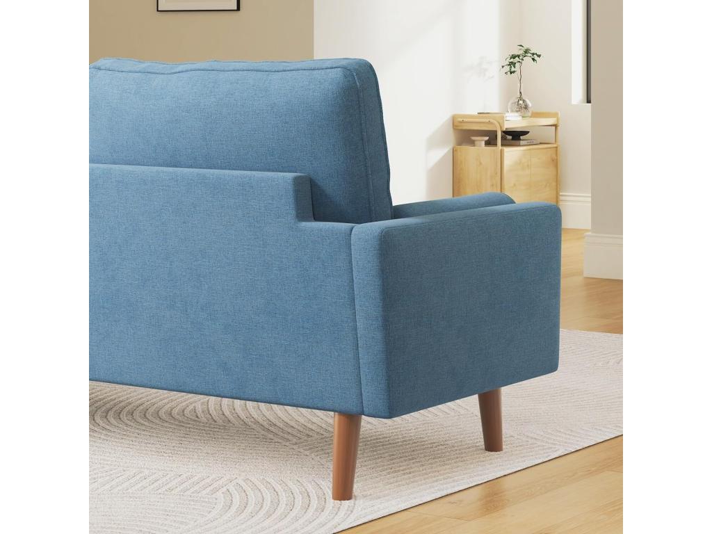 Canapé en tissu bleu, 173 x 77 x 84 cm