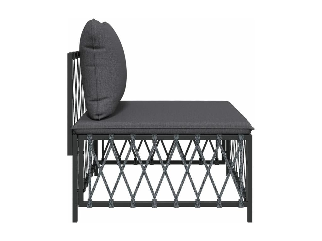 Canapé en tissu gris avec coussins