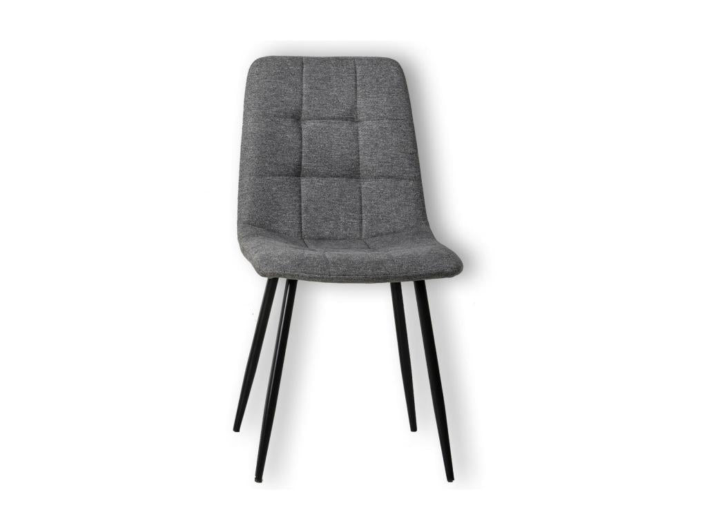 Ensemble de 4 chaises en tissu noir, 55 cm