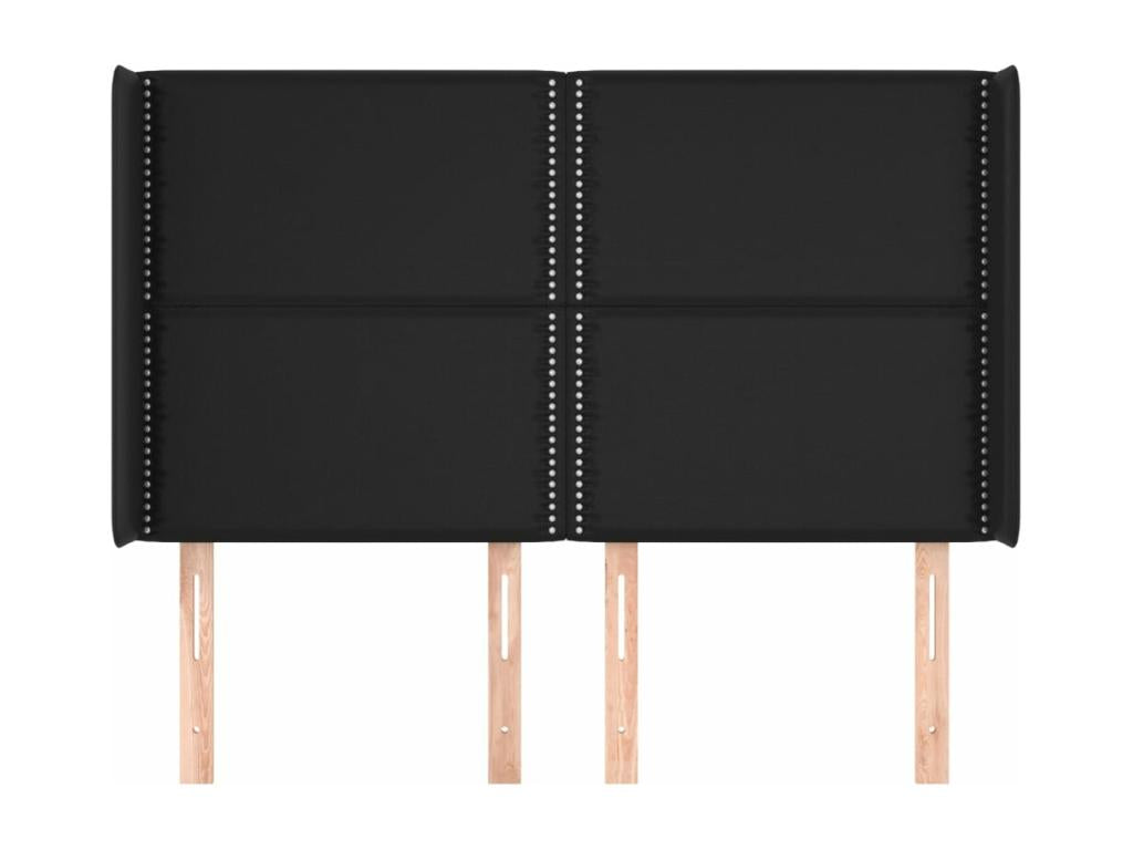Lit en similicuir noir, 147 x 16 x 118 cm
