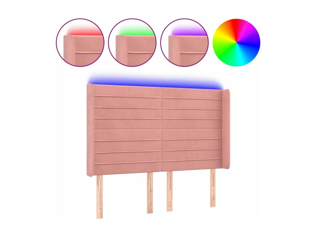 Lit en velours, 147 x 16 x 118 cm