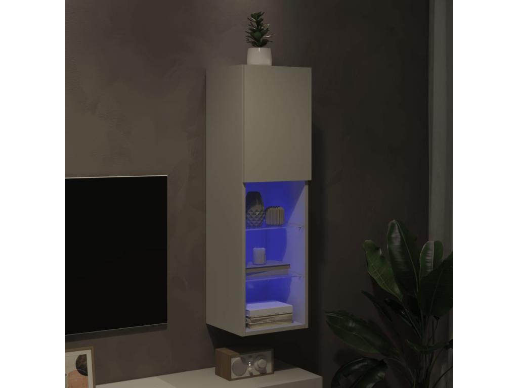 Meuble TV blanc, 30,5 x 30 x 102 cm