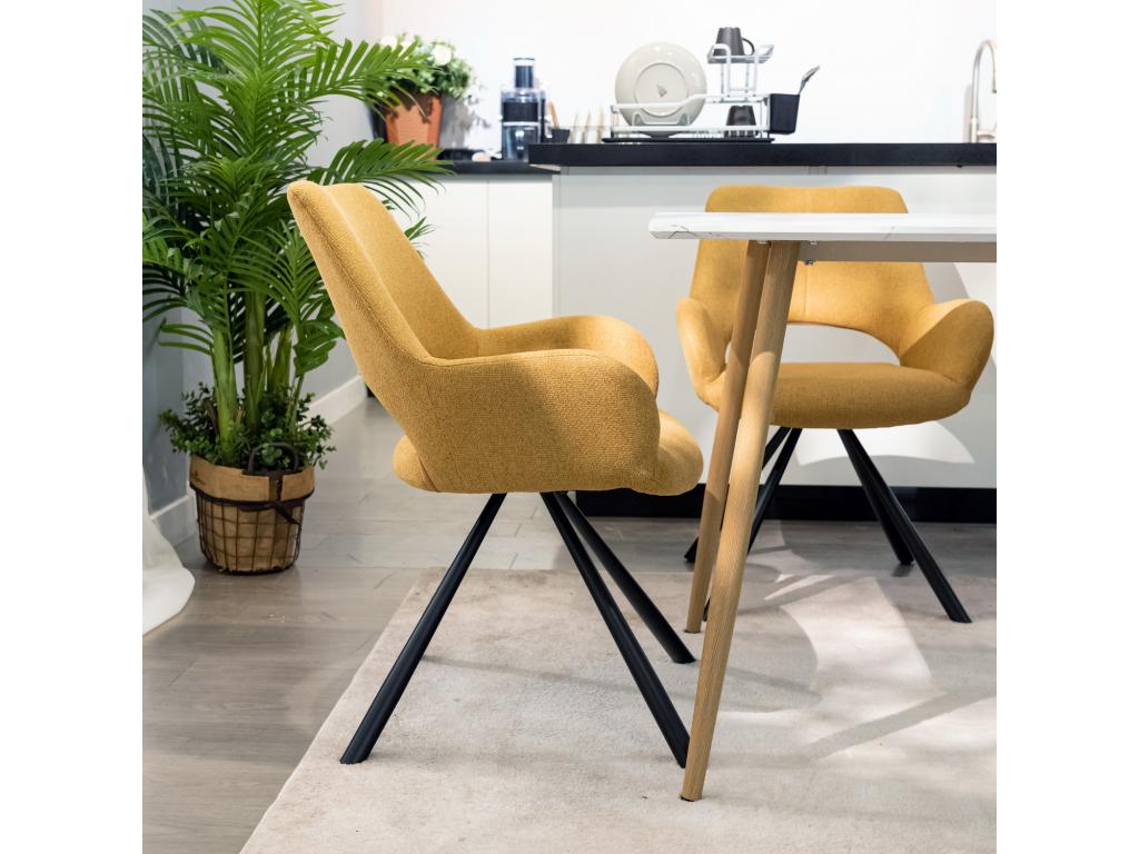 Fauteuil d'appoint en tissu jaune