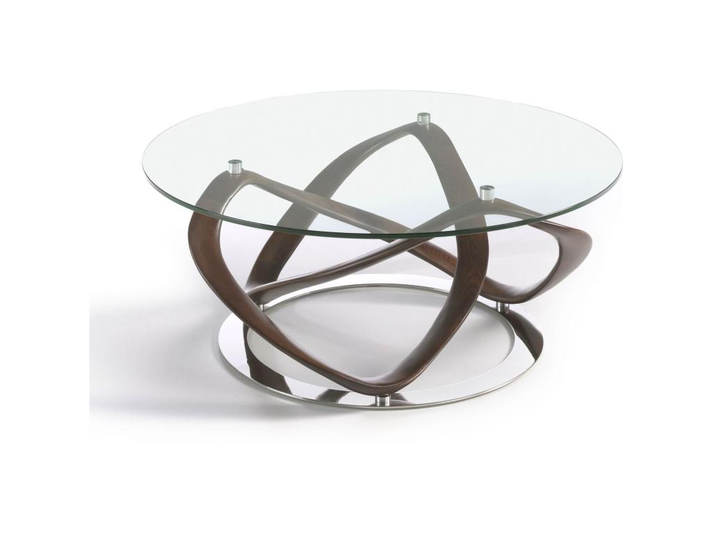 Table basse ronde en bois massif