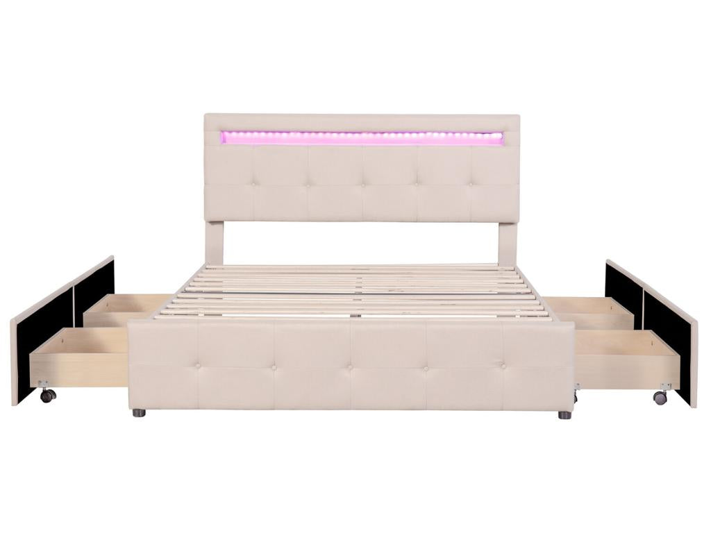 Sommier beige, 140 x 200 cm