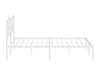 Cadre de lit en métal blanc, 183 x 213 cm
