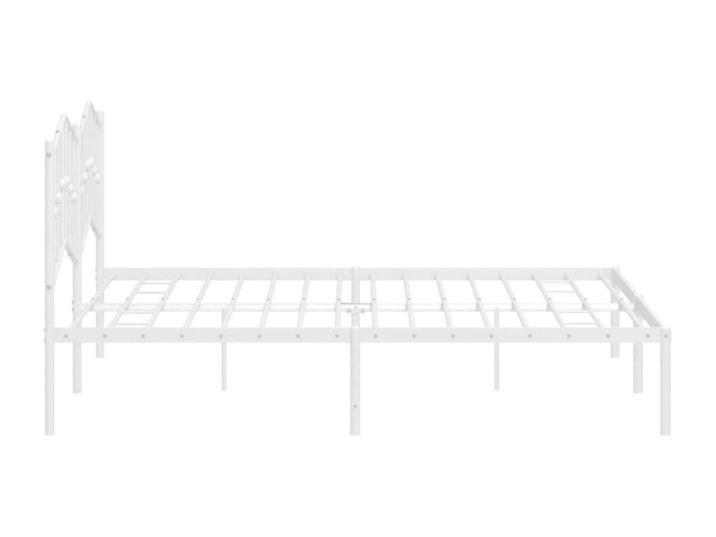 Cadre de lit en métal blanc, 183 x 213 cm