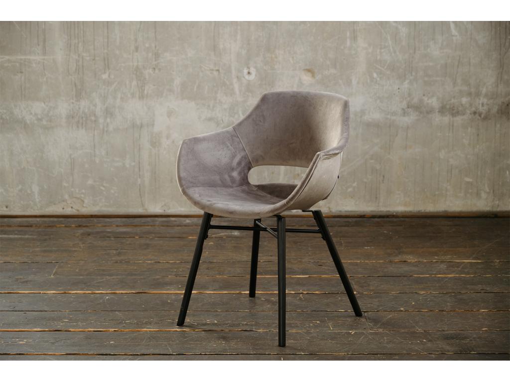 Fauteuil en velours gris