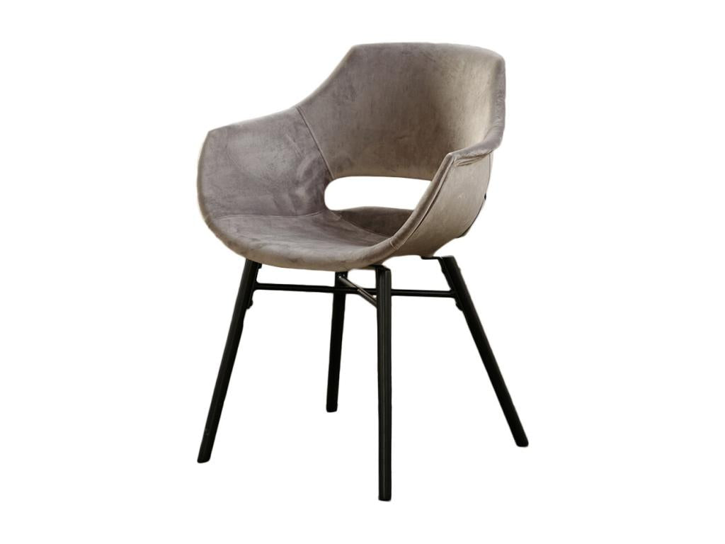 Fauteuil en velours gris