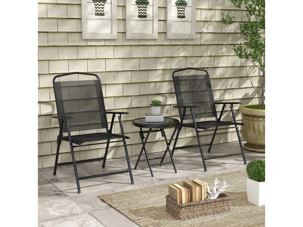 Table basse noire 3 pièces