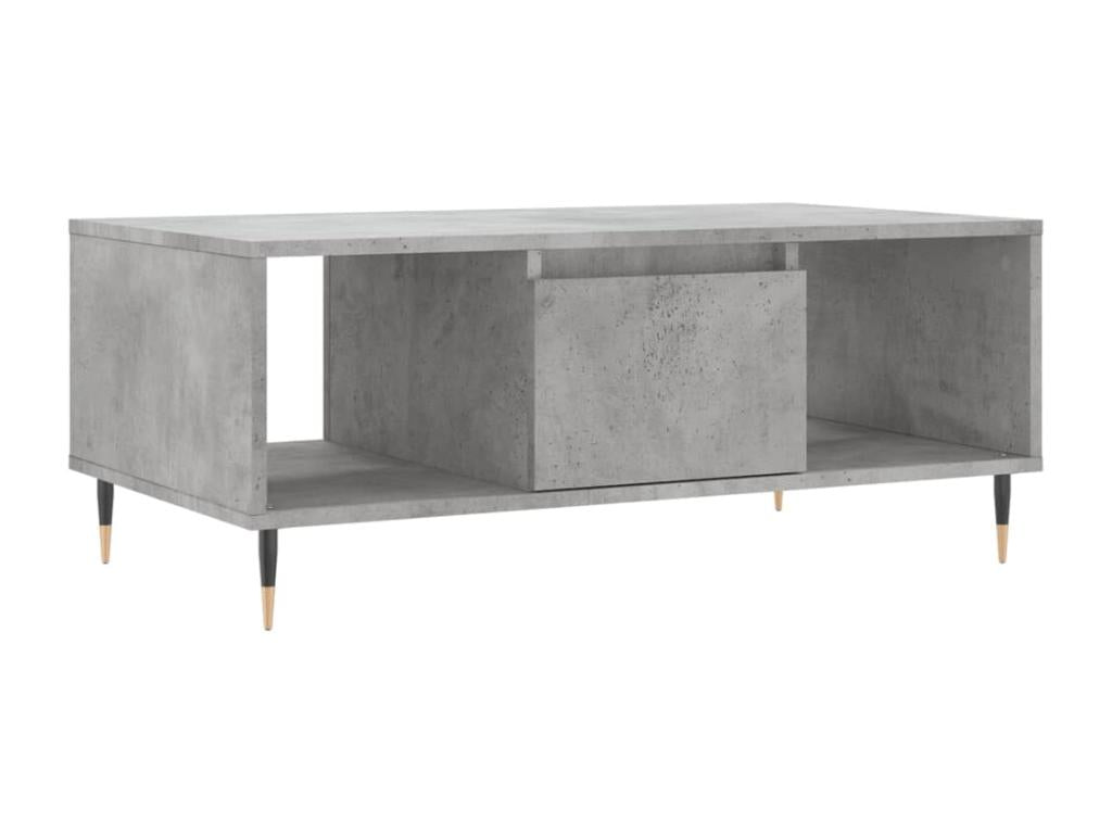 Table basse en bois d'ingénierie gris, 90 x 50 x 36,5 cm