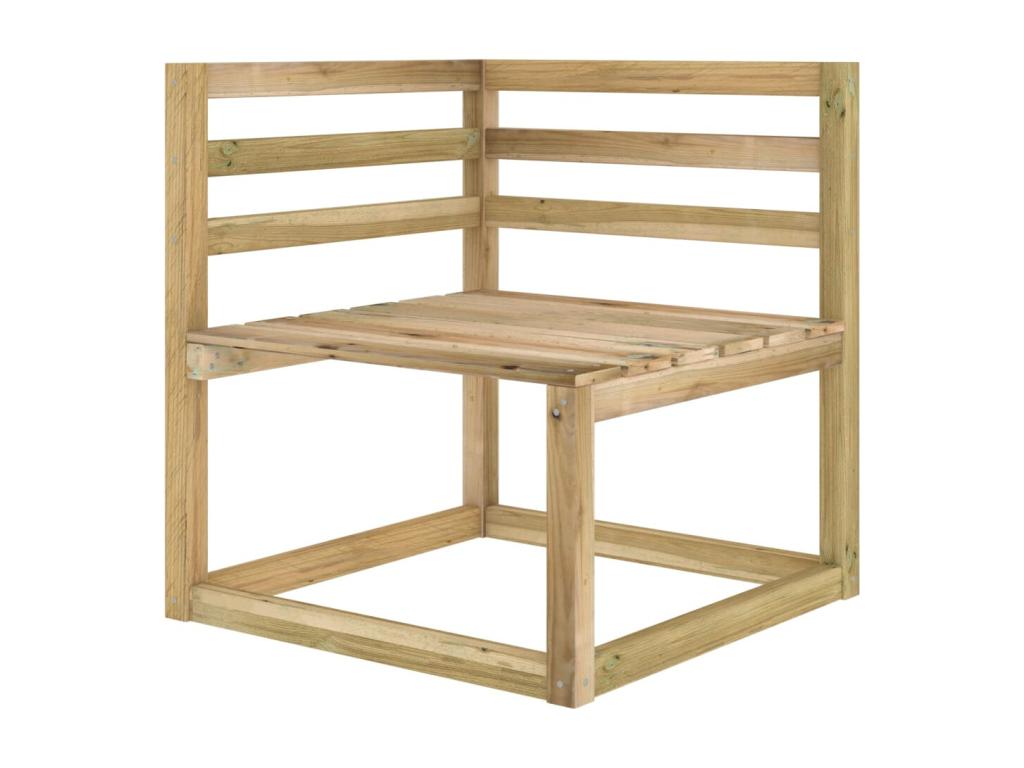 Ensemble de mobilier de jardin 6 pièces en pin brun