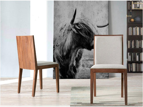 Chaise en tissu beige