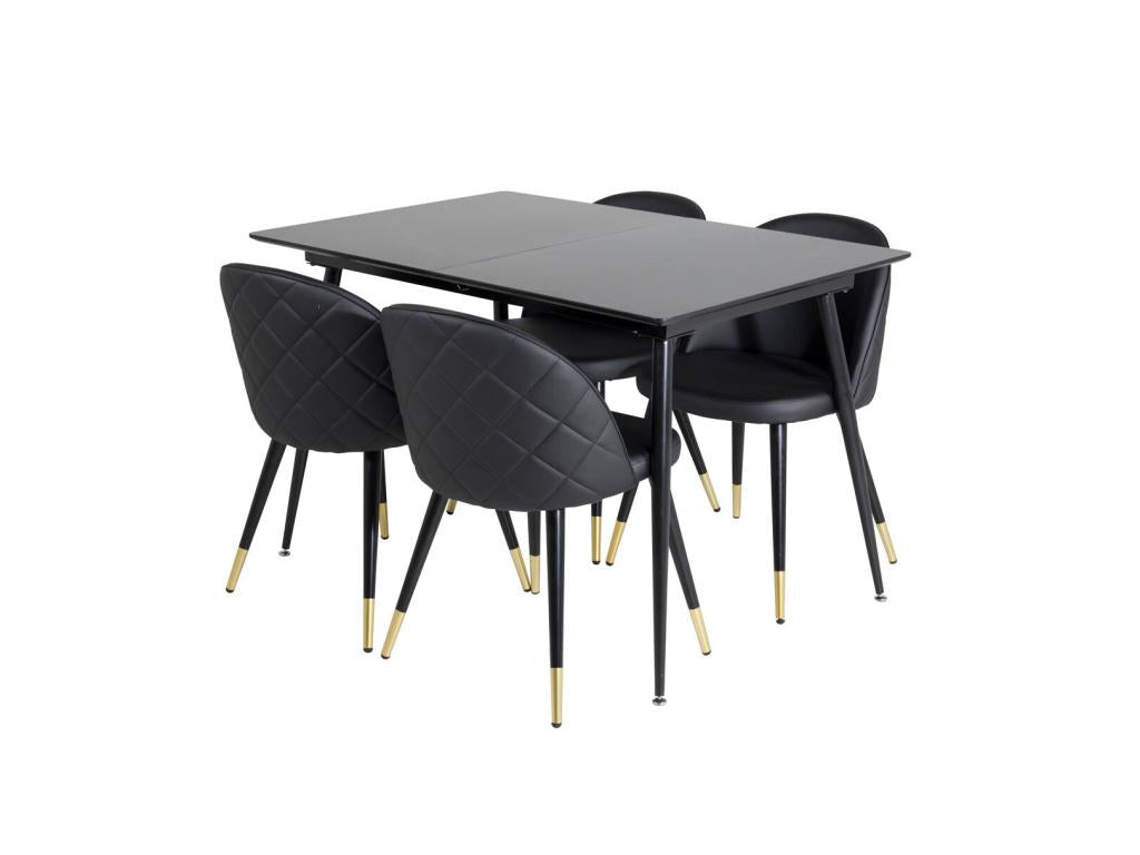 Table en velours noir