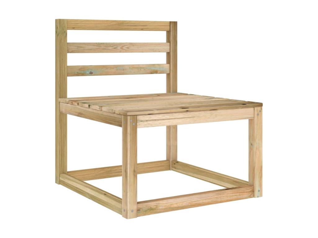 Ensemble de mobilier de jardin 6 pièces en pin brun