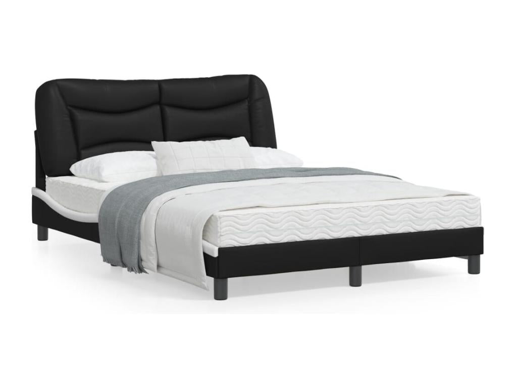 Cadre de lit en similicuir noir, 140 x 200 cm