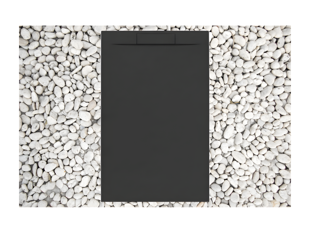 Porte de douche en marbre noir, 75 x 170 cm