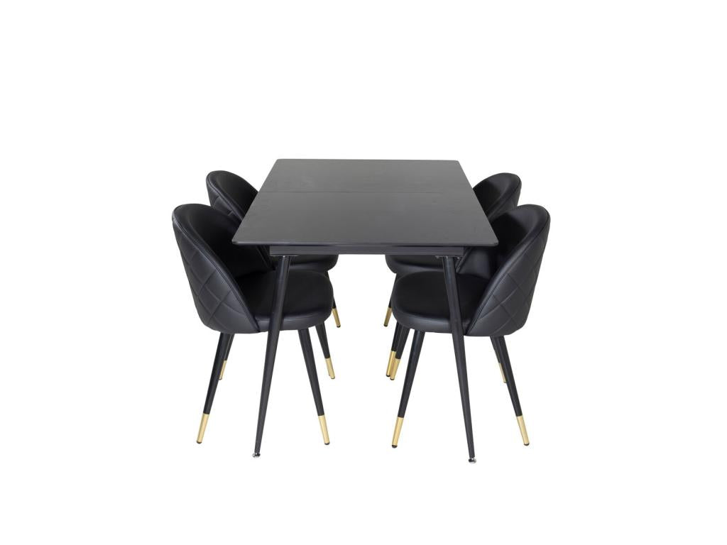 Table en velours noir