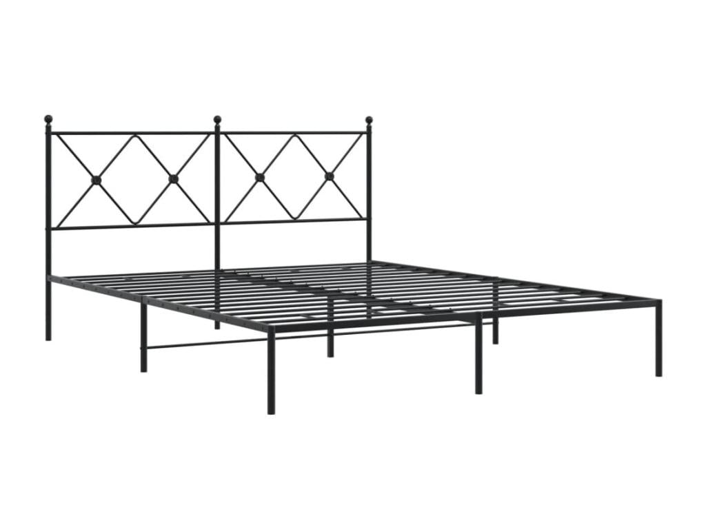 Matelas en métal noir sans matelas, 150 x 200 cm
