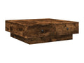Table basse en bois composite marron, 90 x 90 x 28 cm