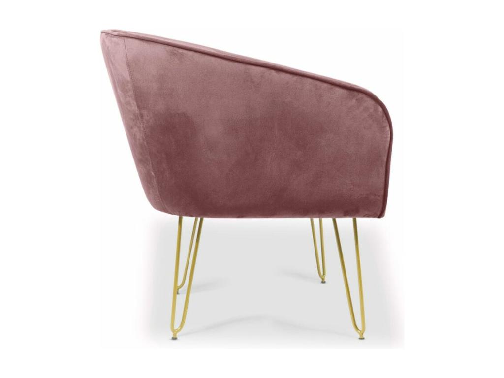 Fauteuil d'appoint en velours, 77 cm