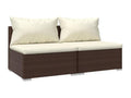 Ensemble de mobilier de jardin 2 pièces en résine tressée marron, avec coussins - dlz1766572587830