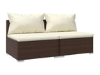 Ensemble de mobilier de jardin 2 pièces en résine tressée marron, avec coussins - dlz1766572587830