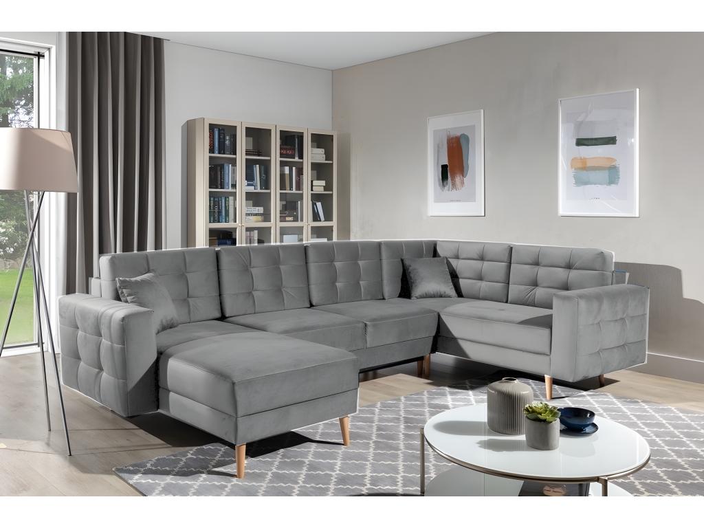 Canapé-lit en velours gris