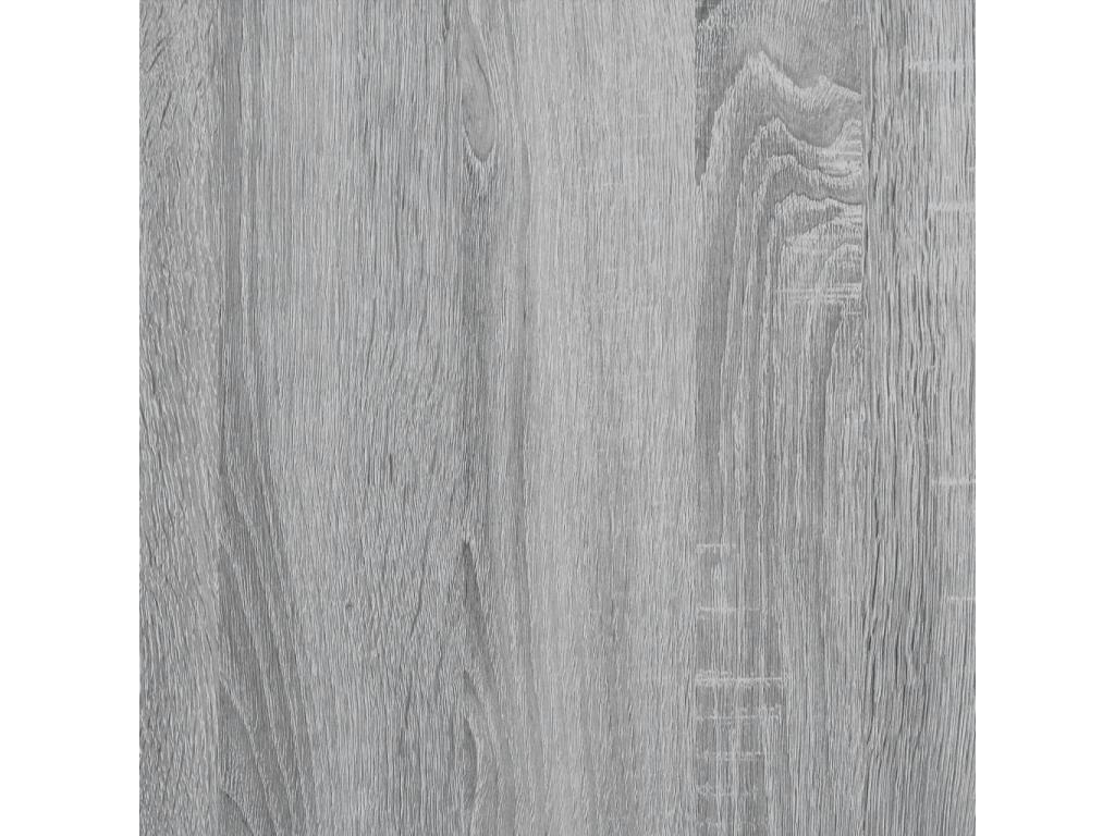 Cadre de lit en bois d'ingénierie gris, 140 x 190 cm