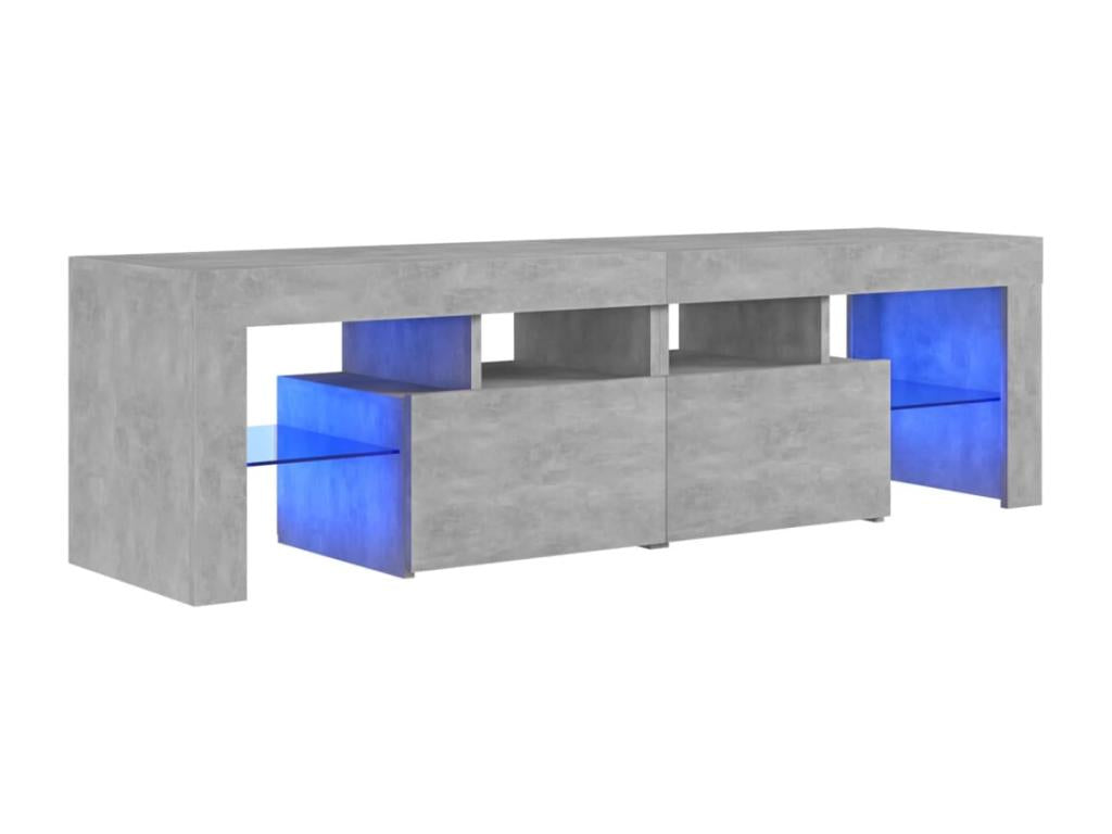 Meuble TV gris, 140 x 36,5 x 40 cm