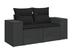 Ensemble de mobilier de jardin 11 pièces en résine tressée noire avec coussins - dlz1766572867004