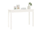 Table en bois massif blanc, 110 x 40 x 75 cm