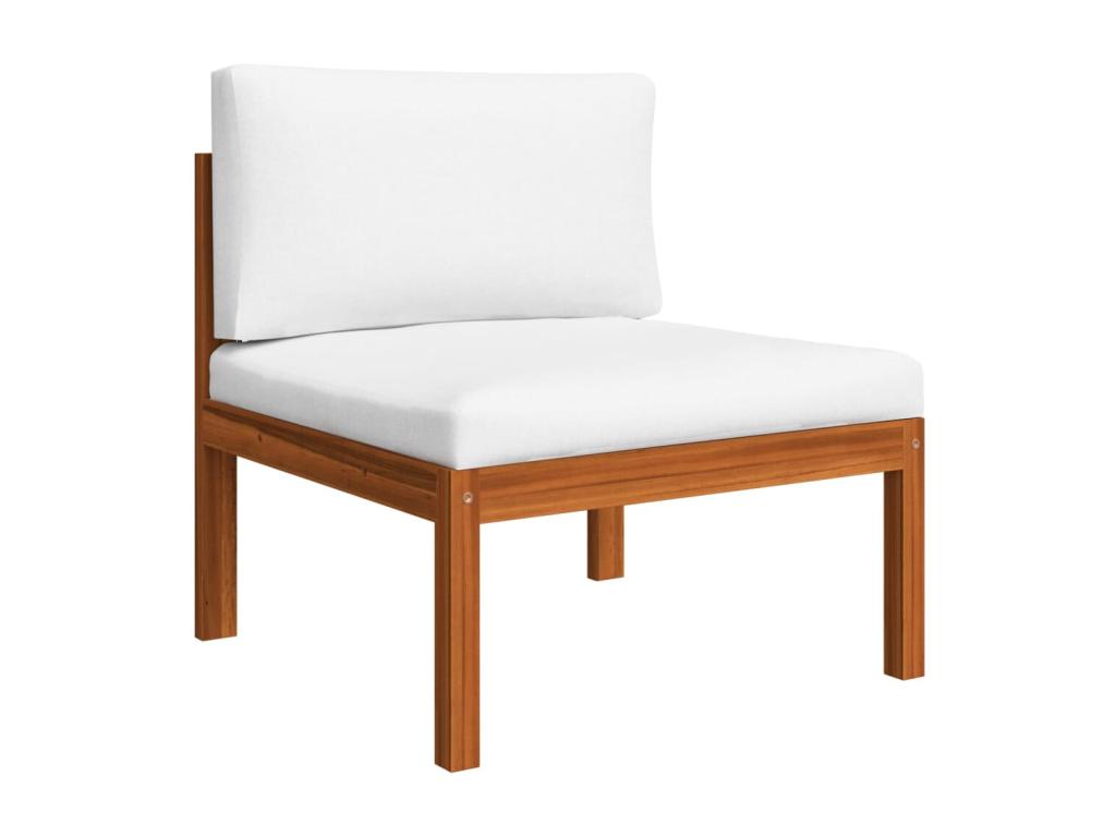 Ensemble de mobilier de jardin blanc 4 pièces, avec coussins