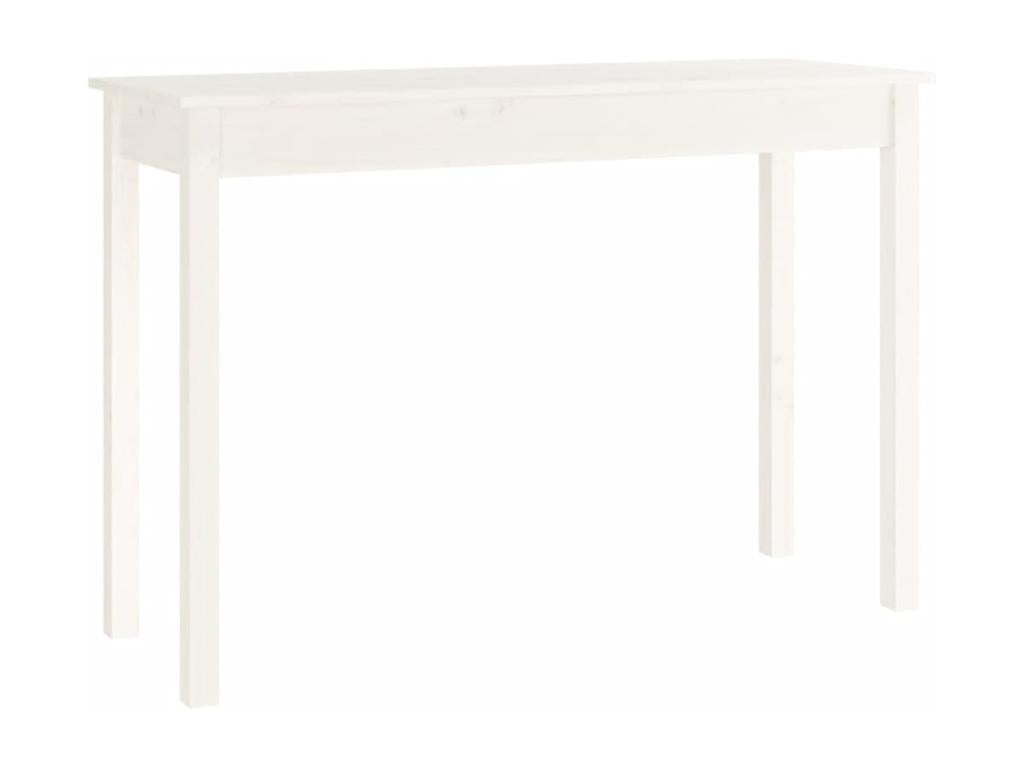 Table en bois massif blanc, 110 x 40 x 75 cm