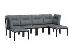 Ensemble de mobilier de jardin noir, 62 x 62 x 68 cm