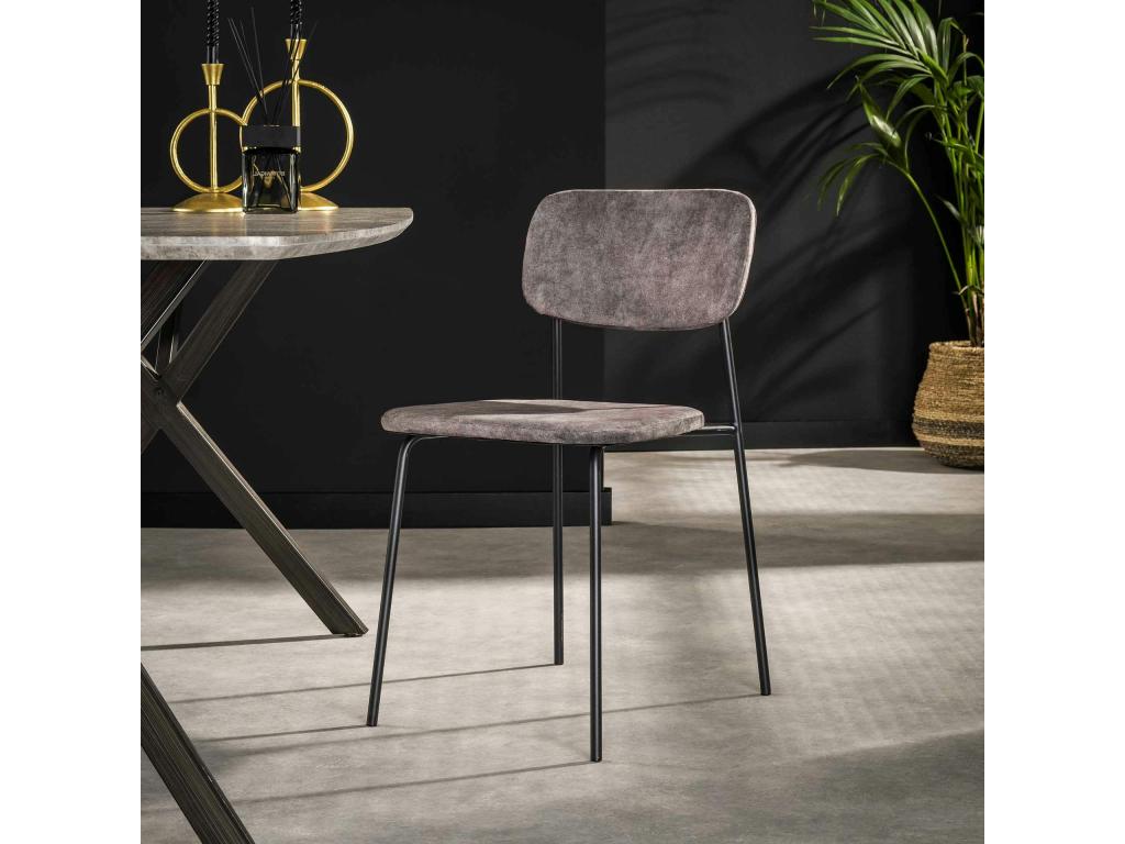 Fauteuil en velours gris - dlz1766572795096