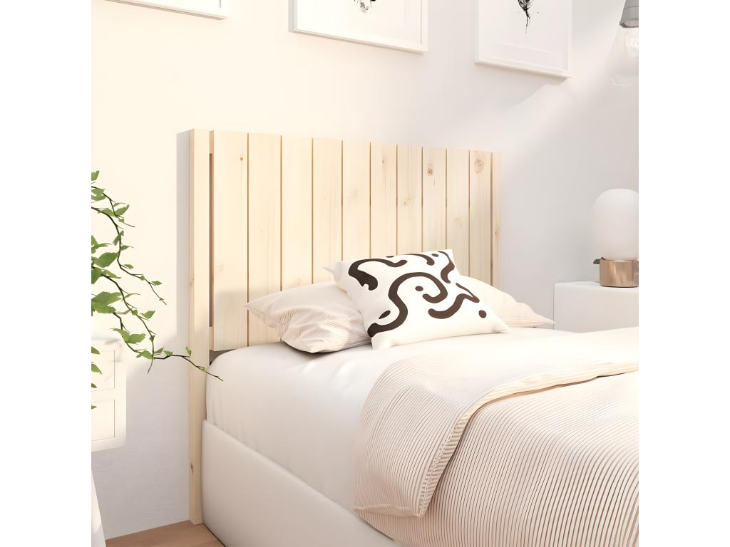 Lit en bois massif marron, 105,5 x 4 x 100 cm