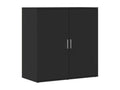 Buffet en bois d'ingénierie noir, 79 x 38 x 80 cm