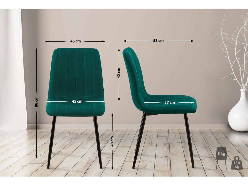 Chaise en tissu bleu