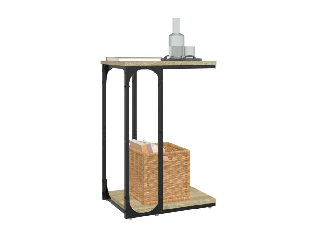 Table d'appoint en bois d'ingénierie naturel, 40 x 30 x 60 cm