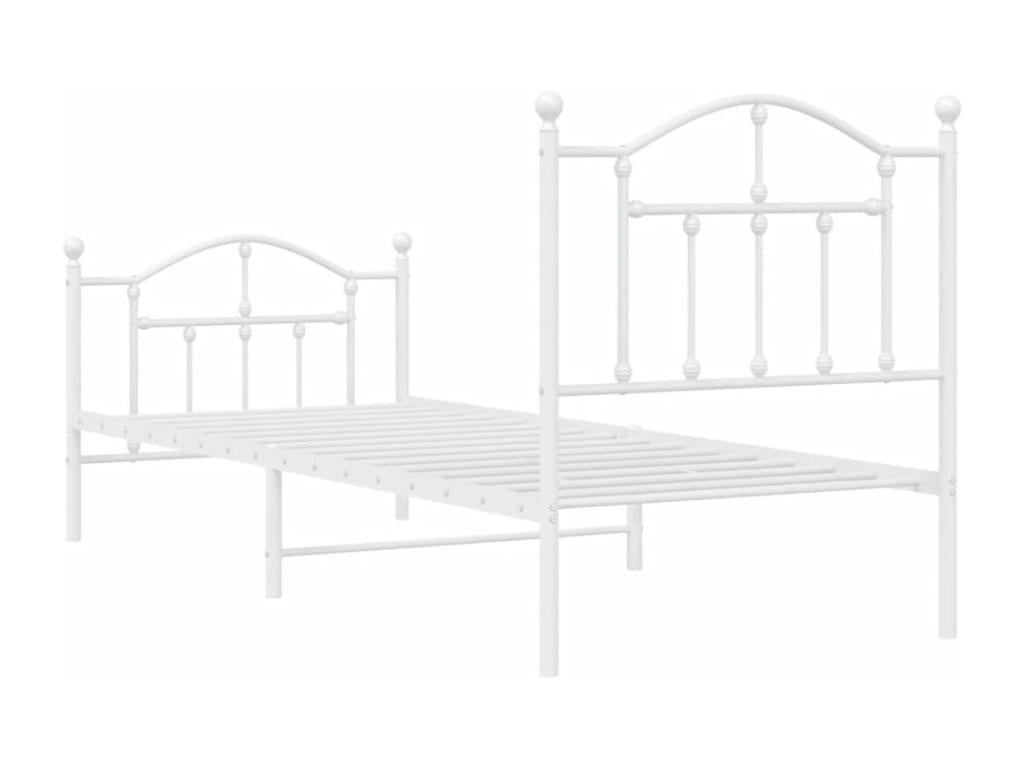 Cadre de lit en métal blanc, 90 x 200 cm