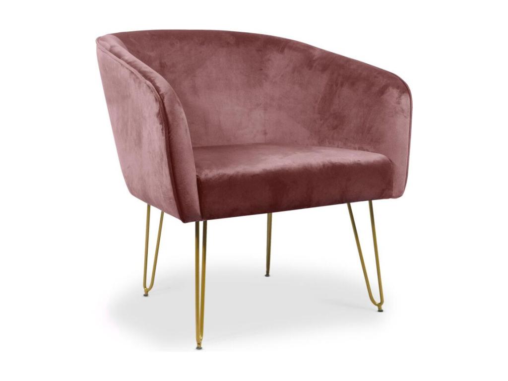 Fauteuil d'appoint en velours, 77 cm