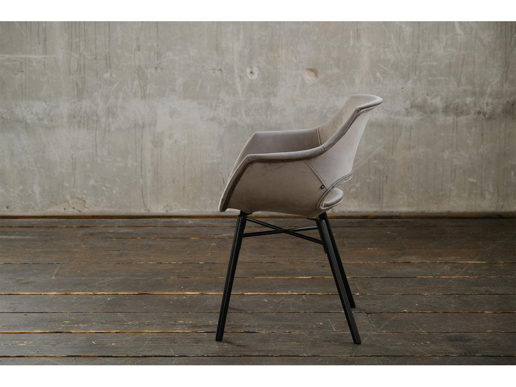Fauteuil en velours gris