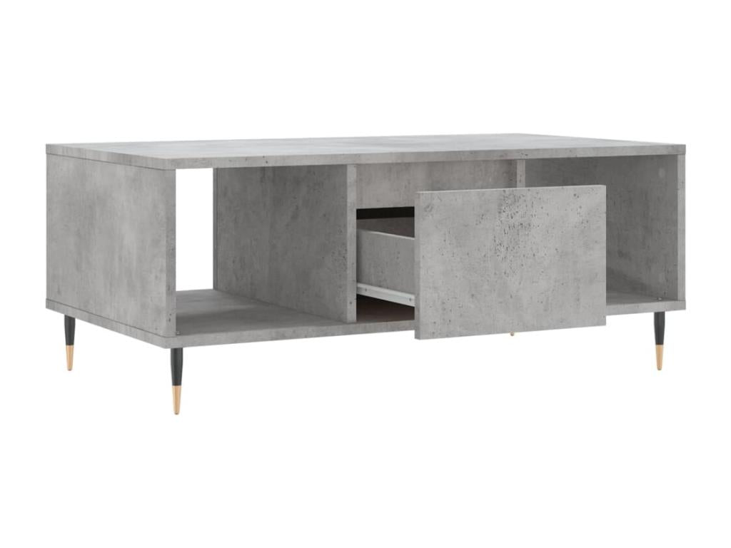 Table basse en bois d'ingénierie gris, 90 x 50 x 36,5 cm